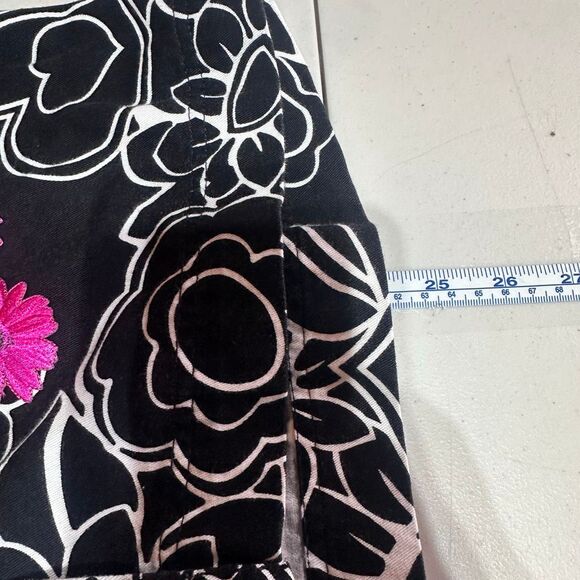 Krazy Kat Y2K Geometric Floral Appliqué Black/White Button Down Jacket Size L - Picture 9 of 9